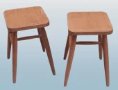 Tabure 90379 Kayın Ayak Güçlendirilmiş Bağlantı Papel Oturum Ceviz 2Adet El Yapım - 5