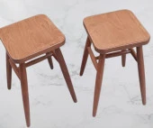 Tabure 90379 Kayın Ayak Güçlendirilmiş Bağlantı Papel Oturum Ceviz 2Adet El Yapım - 6