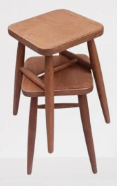 Tabure 90379 Kayın Ayak Güçlendirilmiş Bağlantı Papel Oturum Ceviz 2Adet El Yapım - 8