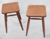 Tabure 90379 Kayın Ayak Güçlendirilmiş Bağlantı Papel Oturum Ceviz 2Adet El Yapım - 9