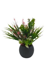 DDS-302 Büyük Boy Saksıda Yapay Çiçek Aranjman , Taş Yosunlu , Gerçekci Görünüm Yeni Trend - 4