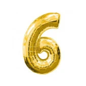 6 Rakam Altın Folyo Balon 32 inc 72 cm - 1