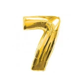 7 Rakam Altın Folyo Balon 32 inc 72 cm - 1
