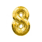 8 Rakam Altın Folyo Balon 32 inc 72 cm - 1