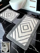 Niva Koyu Gri 2li Banyo Paspası (60x100 50x60 cm) - 1