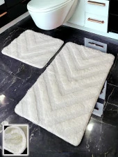 Karnali Beyaz 2li Banyo Paspası (60x100 50x60 cm) - 1