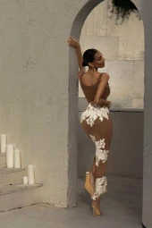 Lucky Life Mikro Kumaş Yırtmaç Ve Desen Detaylı Elbise thumbnail 1