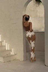 Lucky Life Mikro Kumaş Yırtmaç Ve Desen Detaylı Elbise thumbnail 3