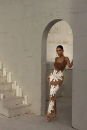 Lucky Life Mikro Kumaş Yırtmaç Ve Desen Detaylı Elbise thumbnail 5