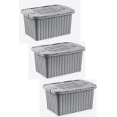 3 Adet 10 Litre Split Box Plastik Gri Saklama Kutusu - RNL-DNY20010GREY - 1