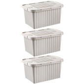 3 Adet 18 Litre Toprak Rengi Split Box Plastik Saklama Kutusu - RNL-DNY2011TPR-3 - 1
