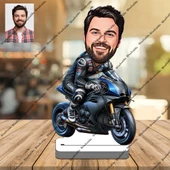 Motorsiklet Tutkunu 3D Ahşap Biblo,Sevgiliye Hediye,Doğum Günü - 1