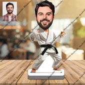 Kareteci Siyah Kuşak 3D Ahşap Biblo,Sevgiliye Hediye,Doğum Günü thumbnail 1