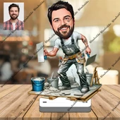 İnşaat Ustası 3D Ahşap Biblo,Sevgiliye Hediye,Doğum Günü Hediye - 1