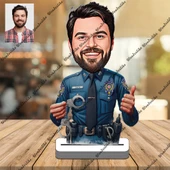 Emniyet Mensubu Polis 3D Ahşap Biblo,Sevgiliye Hediye,Doğum Gün thumbnail 1