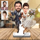 Gelin Damat 3D Ahşap Biblo,Sevgiliye Hediye,Doğum Günü Hediyesi - 1