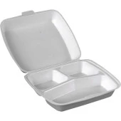 Dağyüce 23/A Tek Kullanımlık Köpük 3 Bölmeli Kapaklı Kase Kutu - 20x24 Cm. - 10 Adetlik 1 Paket thumbnail 1