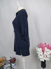 18568 Yakası Deri Detaylı Tunik - 7