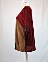 18063 Zımba Detaylı Desenli Triko Tunik - 2