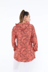 2158 Desenli Kapüşonlu Tunik - 3