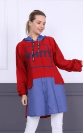 6548 Kapüşonlu Tunik - 1