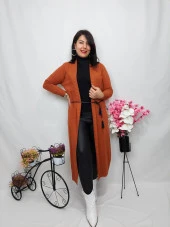 2106 Kemer Detaylı Uzun Triko Hırka - 1