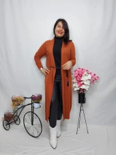 2106 Kemer Detaylı Uzun Triko Hırka - 2