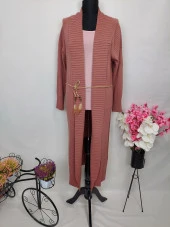 2106 Kemer Detaylı Uzun Triko Hırka - 5