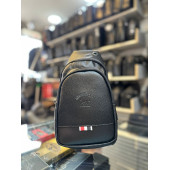 TRG POLO SİYAH SUNİ DERİ ÇAPRAZ BEL ÇANTASI thumbnail 2