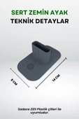 Çit Uyumlu 10'lu Sert Zemin Ayak - Antrasit Gri - 2