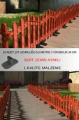 Dekoratif Plastik Alan Oluşturma ve Bahçe Çiti 10 ADET ÇİT (Y: 50 CM / G: 5.5 M) SERT ZEMİN AYAKLI - 3