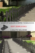 Dekoratif Plastik Alan Oluşturma ve Bahçe Çiti 10 ADET ÇİT (Y: 50 CM / G: 5.5 M) SERT ZEMİN AYAKLI - 2