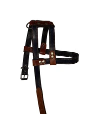 Lovely Hakiki Deri Ayarlanır Köpek Göğüs Tasması 2cm 5-17Kg Köpeklere LACİVERT - 1