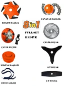Eisenn Germany Multi-9900 Yan Tırpan 8 İn 1 FULL Set Hediye Benzinli Motorlu Ot Çalı Çim Biçme Makinesi - 2