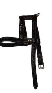 Lovely Hakiki Deri Ayarlanır Köpek Göğüs Tasması 2cm 15-25Kg Köpeklere SİYAH - 1