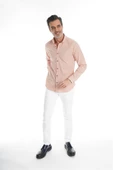 İntersivin %100 Pamuklu Pudra Rahat Kesim Yazlık Erkek Gömlek thumbnail 4