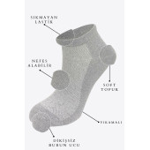 Erkek Pamuklu Extra Konforlu ve Yumuşak File Vedili Çorap Seti 5 Çift Kutulu - 5