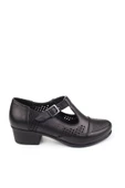 Castle Black 24565 Hakiki Deri Günlük 4 Cm Topuklu Kadın Ayakkabı - 3
