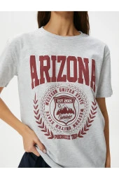 Kolej Tişört Baskılı Kısa Kollu Bisiklet Yaka Pamuklu thumbnail 5