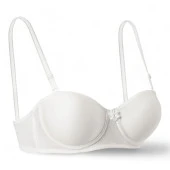 Kadın Straplez Slikonlu Askılı Sütyen Ekru - 1