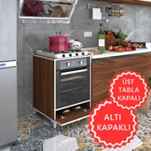 Kenzlife ankastre modülü kabini krom cvz fırın ocak dolabı kapaklı ayaklı sabit tabla thumbnail 1