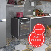 Kenzlife ankastre modülü kabini radon gri fırın ocak dolabı kapaklı ayaklı thumbnail 1