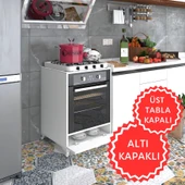 Kenzlife ankastre modülü kabini krom byz fırın ocak dolabı kapaklı ayaklı sabit tabla - 1