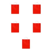 Büküm Saplı Kraft Kağıt Karton Hediyelik Çanta Poşet Torba - Kırmızı- 25x31 Cm. - 5 Adetlik 1 Paket - 1