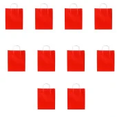 Büküm Saplı Kraft Kağıt Karton Hediyelik Çanta Poşet Torba - Kırmızı- 25x31 Cm. - 10 Adetlik 1 Paket - 1