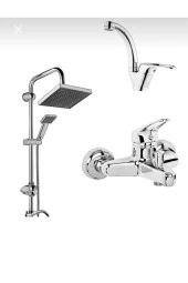 Moonshop 3'Lü Duş Seti Duş Robotu Banyo Bataryası Lavabo Bataryası - 1