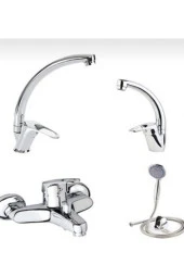 Moonshop New 5 Yıl Garantili Bat Seti 4 Lü Banyo-Lavabo-Mutfak-Duş Seti Aç Kapa Batarya. - 2