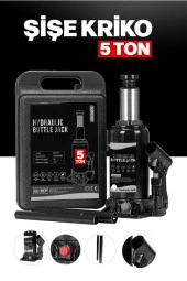 Moonshop Pro Black Seri Çelik Şaseli Çift Dişli Özel Çantalı 5 Ton Hidrolik Araba Karavan Oto Kriko thumbnail 2