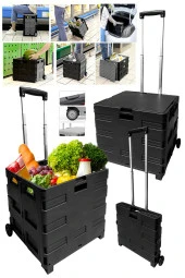 Moonshop Katlanabilir Yükseklik Ayarlı Market Taşıma Arabası thumbnail 1