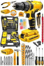 Moonshop Pro Seri Tork Darbeli Lion Akülü Vidalama Matkap 100 Parça Set Ve Çanta Hediyeli Ürün. - 1